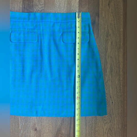 J. Crew Gingham Plaid Blue Green Mini Skirt Women’s Sz 8 Preppy Classic - Picture 9 of 11